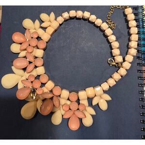 Shades of Pink layered necklace, damaged- missing one gemstone, pictured